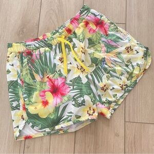Kortni Jeane tropical floral print men’s retro-style size medium swimsuit